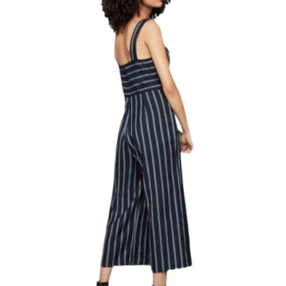 BCBGeneration Navy Buckle Strap Jumpsuit Size 10 - Picture 2 of 8